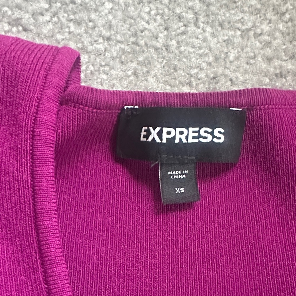 Express Fuchsia Puff Sleeve Blouse - Picture 5 of 8